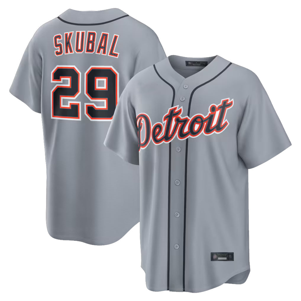 Kdoa D.Tigers #29 Tarik Skubal Player Gray Home Game Stitched Jerseys