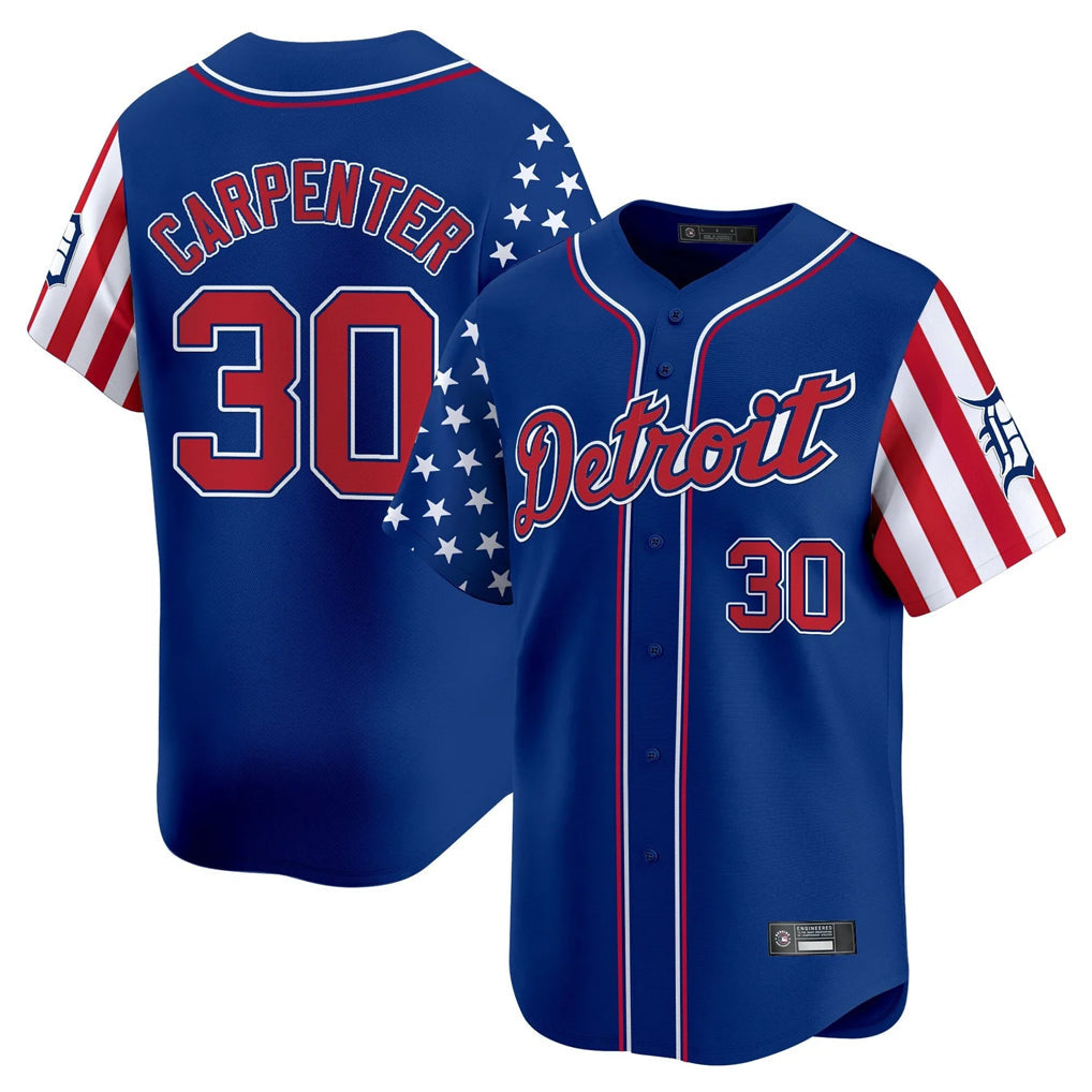 Kdoa D.Tigers #30 Kerry Carpenter Player Royal Independence Day Vapor Premier Limited Stitched Jerseys