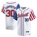 Kdoa D.Tigers #30 Kerry Carpenter Player White Independence Day Vapor Premier Limited Stitched Jerseys