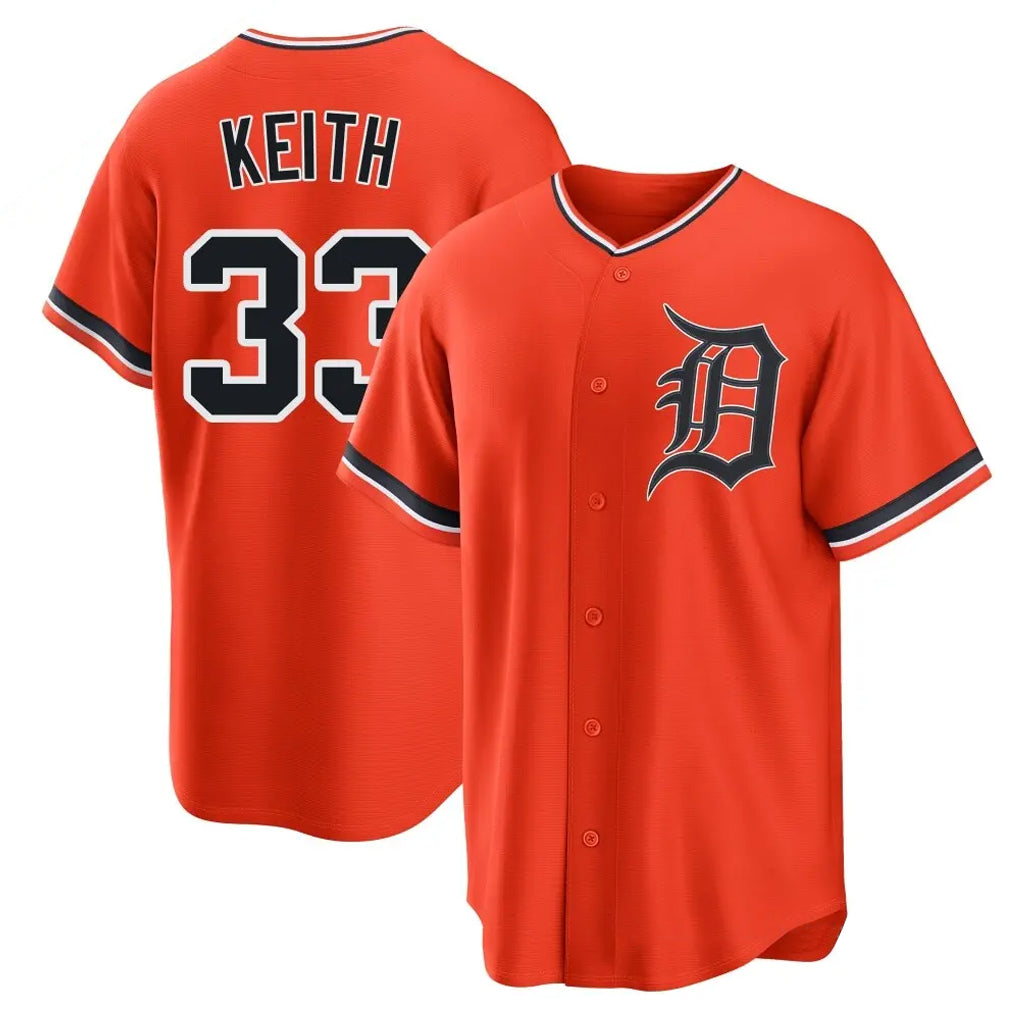 Kdoa D.Tigers #33 Colt Keith Player Orange Home Game Stitched Jerseys