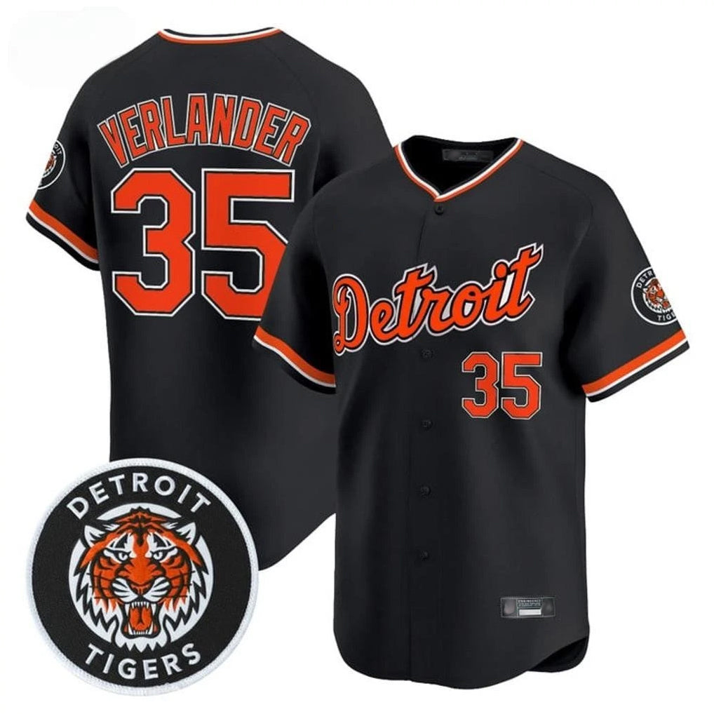 Kdoa D.Tigers #35 Justin Verlander Player Black Limited Home Stitched Jerseys