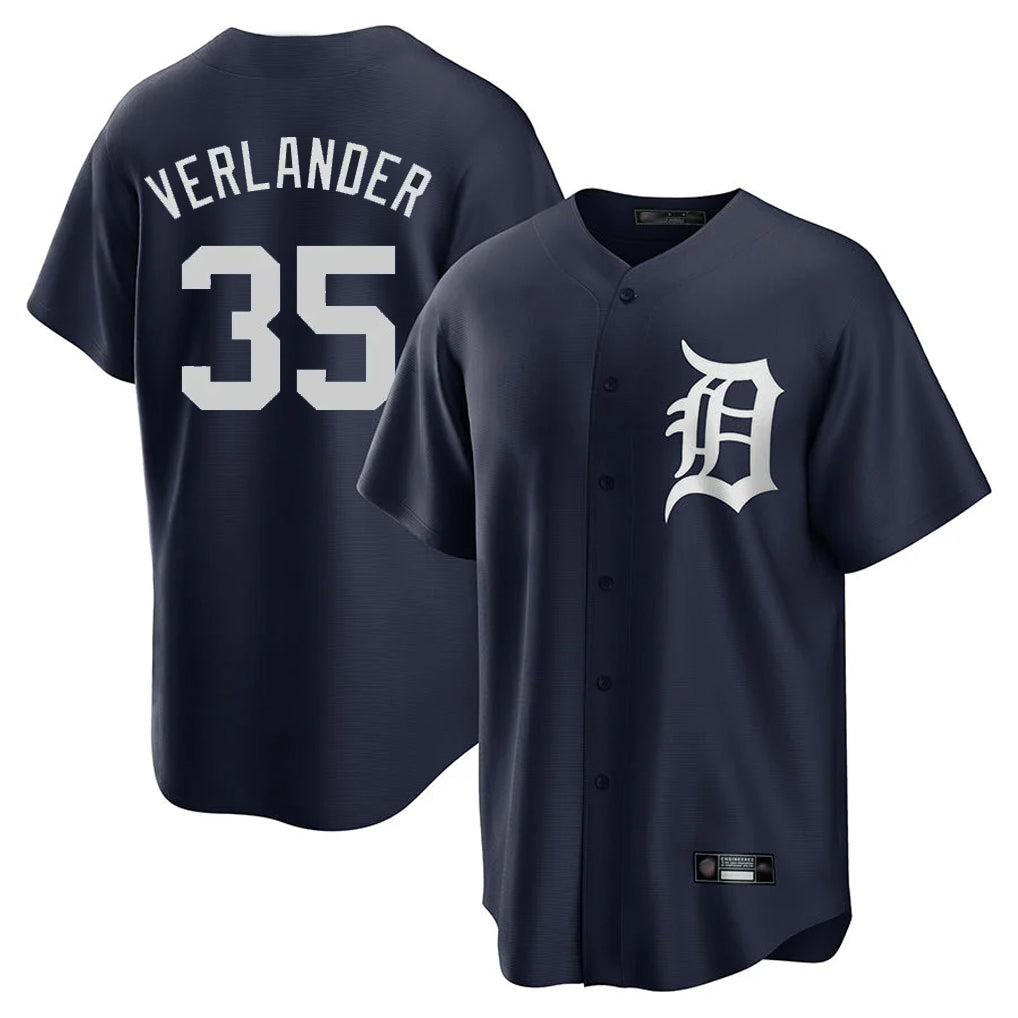 Kdoa D.Tigers #35 Justin Verlander Player Navy Game Home Stitched Jerseys