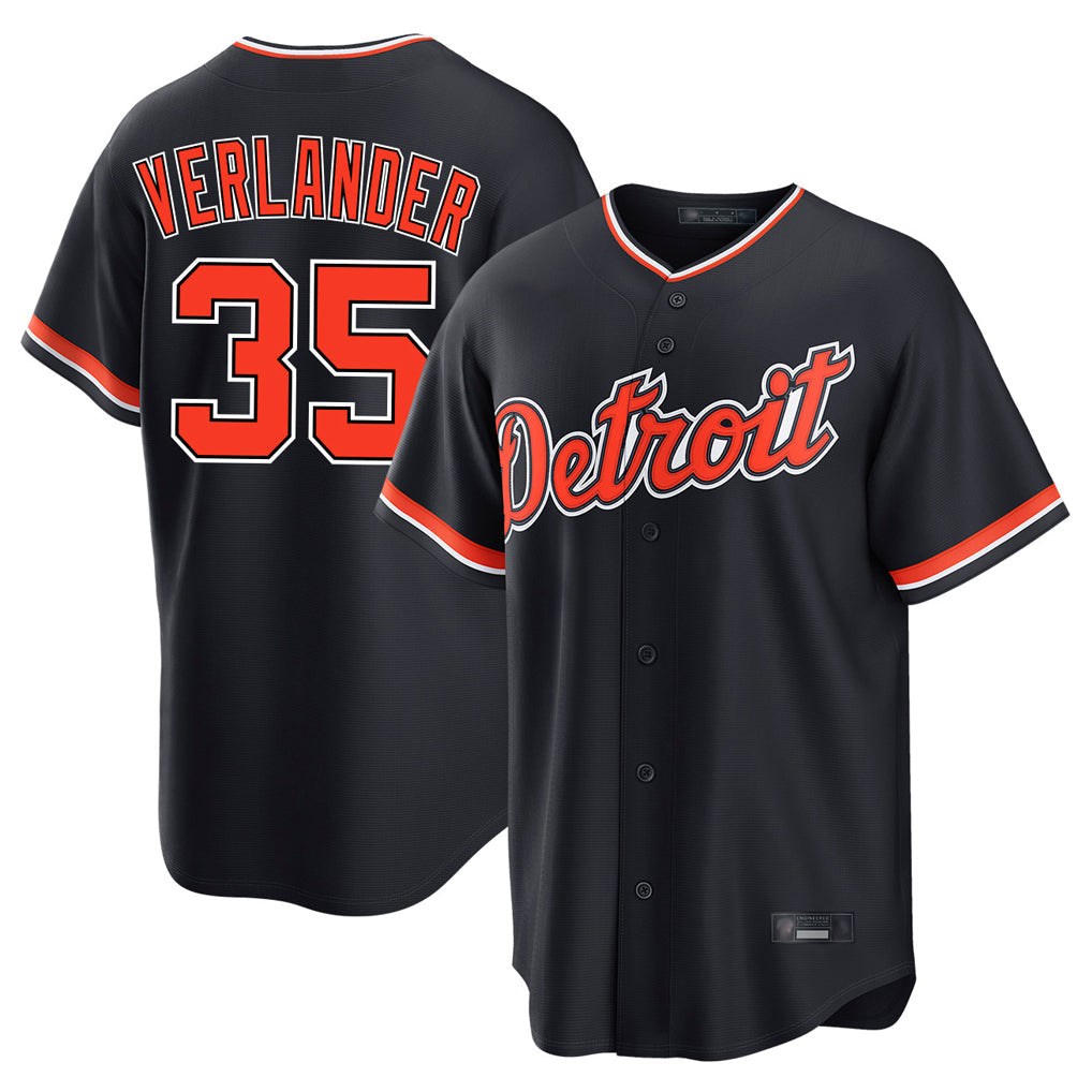 Kdoa D.Tigers #35 Justin Verlander Player Navy Home Game Stitched Jerseys