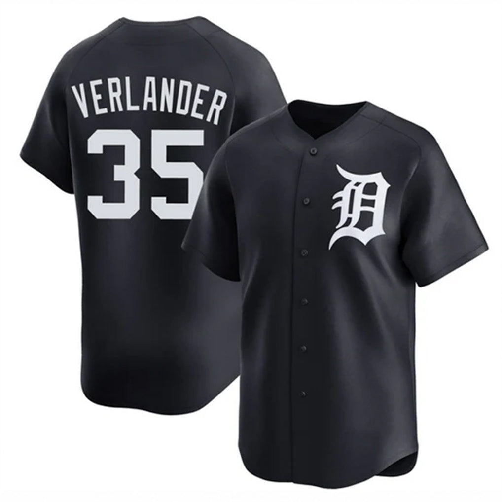 Kdoa D.Tigers #35 Justin Verlander Player Navy Home Limited Game Stitched Jerseys