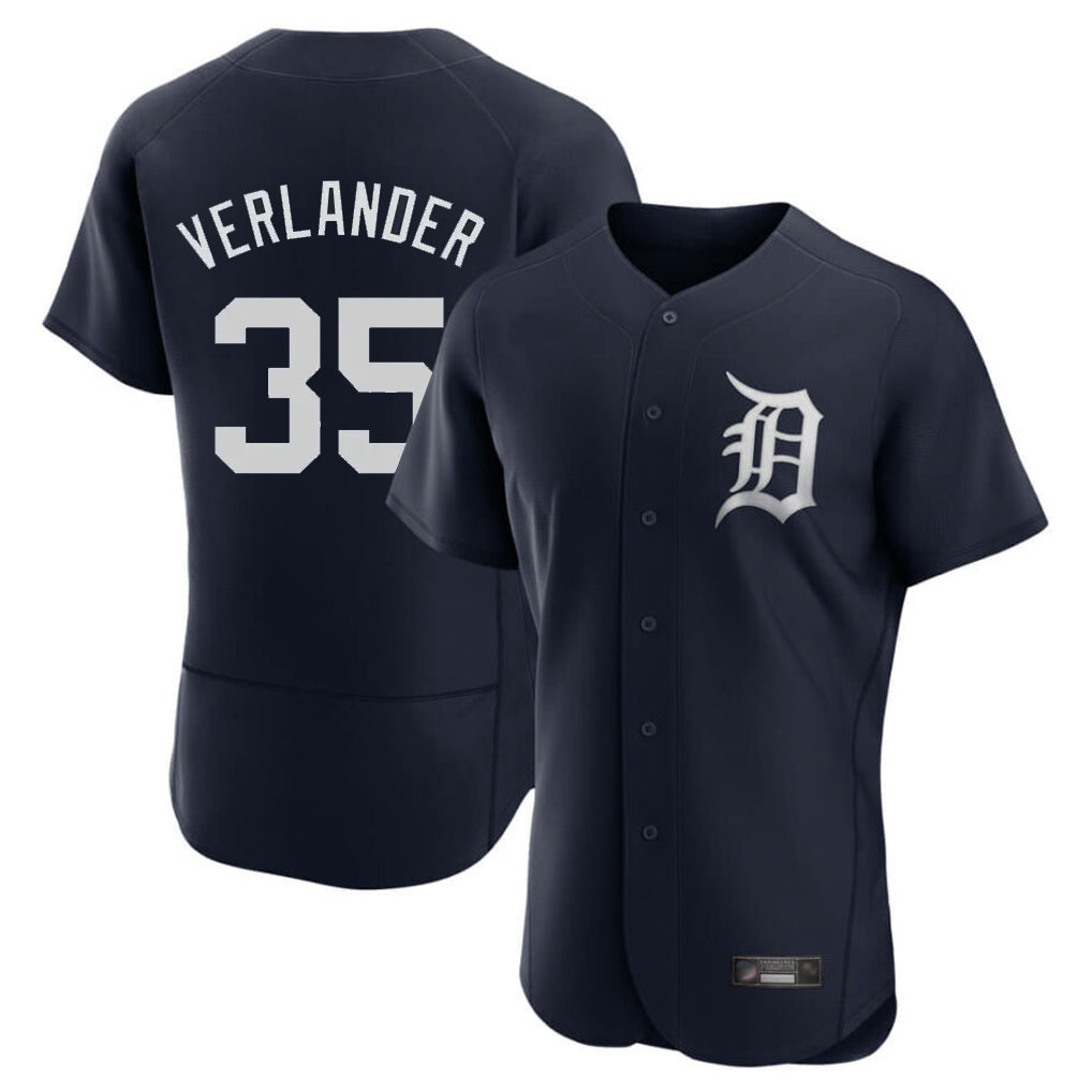 Kdoa D.Tigers #35 Justin Verlander Player Navy Limited Elite Home Stitched Jerseys