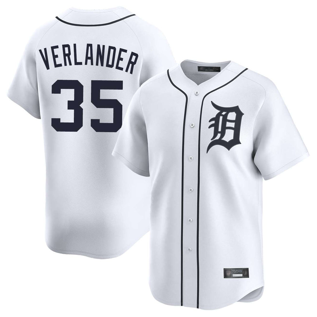 Kdoa D.Tigers #35 Justin Verlander Player White Home Limited Stitched Jerseys