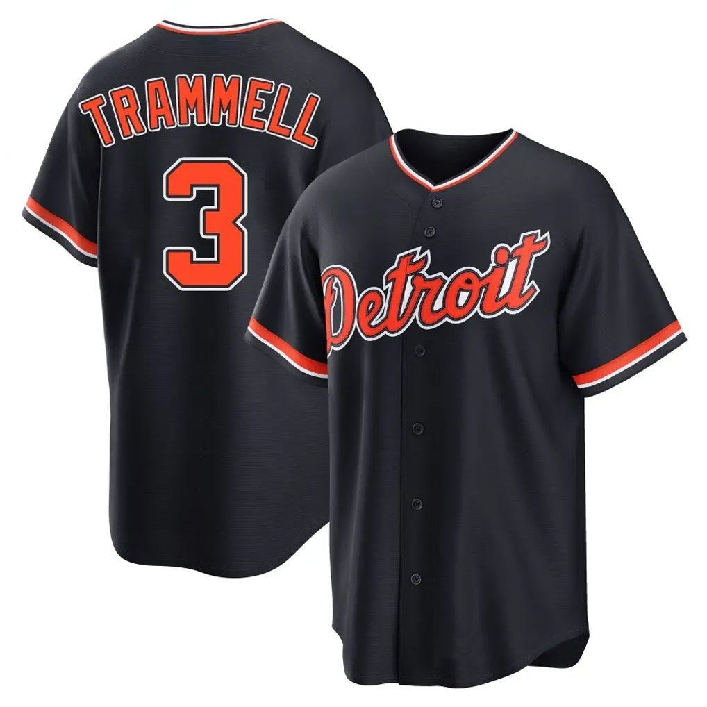 Kdoa D.Tigers #3 Alan Trammell Player Navy Home Game Stitched Jerseys