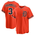 Kdoa D.Tigers #3 Alan Trammell Player Orange Home Game Stitched Jerseys