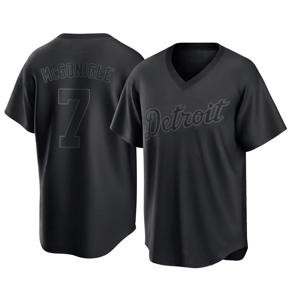 Kdoa D.Tigers #7 Kevin McGonigle Player Black T-shirt Home Game Stitched Jerseys