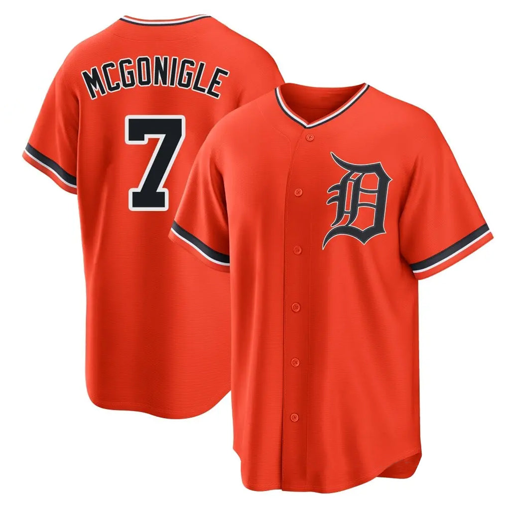 Kdoa D.Tigers #7 Kevin McGonigle Player Orange Home Game Stitched Jerseys