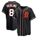 Kdoa D.Tigers #8 Matt Vierling Player Black Fashion Out Home Game Stitched Jerseys