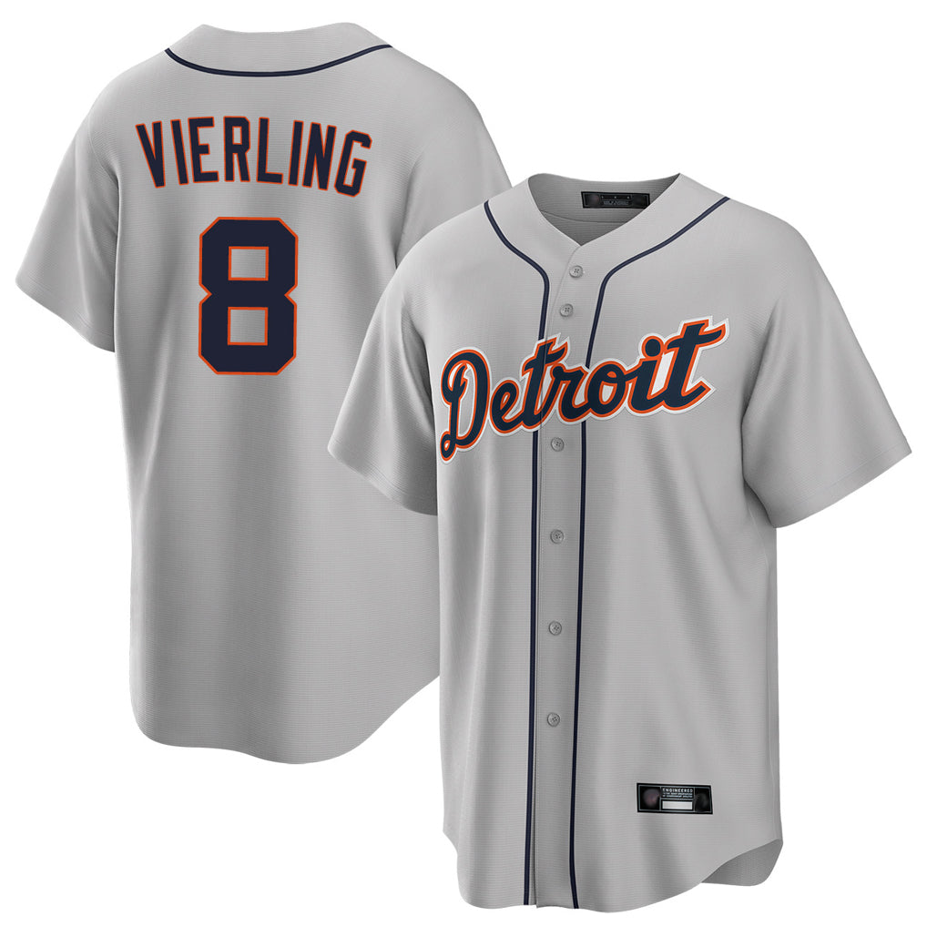 Kdoa D.Tigers #8 Matt Vierling Player Gray Home Game Stitched Jerseys