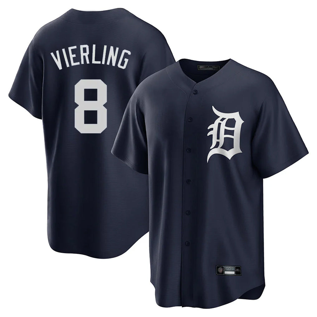Kdoa D.Tigers #8 Matt Vierling Player Navy Game Home Stitched Jerseys