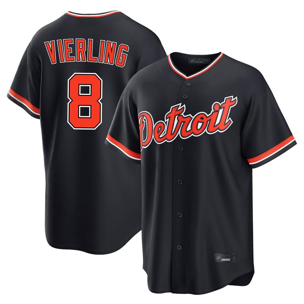 Kdoa D.Tigers #8 Matt Vierling Player Navy Home Game Stitched Jerseys