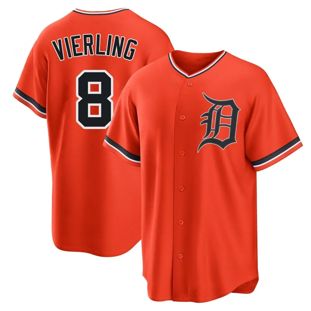 Kdoa D.Tigers #8 Matt Vierling Player Orange Home Game Stitched Jerseys
