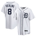 Kdoa D.Tigers #8 Matt Vierling Player White Home Game Stitched Jerseys