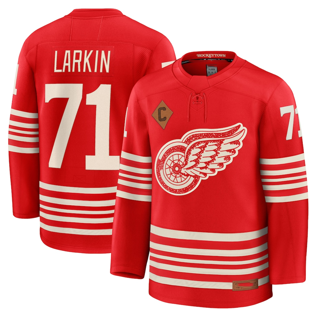 Kdoa D.Red wings #71 Dylan Larkin Red Centennial Premium Player Jerseys