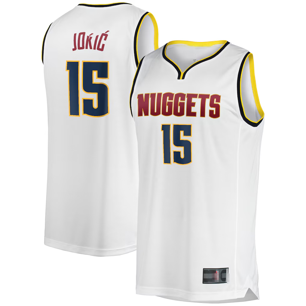 Kdoa D.Nuggets #15 Nikola Jokic White Fast Break Player Jerseys - Association Edition