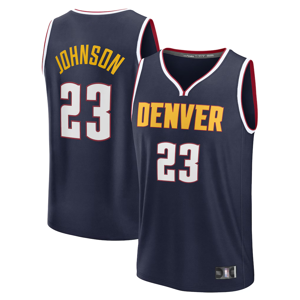 Kdoa D.Nuggets #23 Cameron Johnson Navy Fast Break Replica Jerseys - Icon Edition