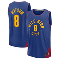 Kdoa D.Nuggets #8 Peyton Watson Blue Fast Break Replica Player Jerseys - Statement Edition
