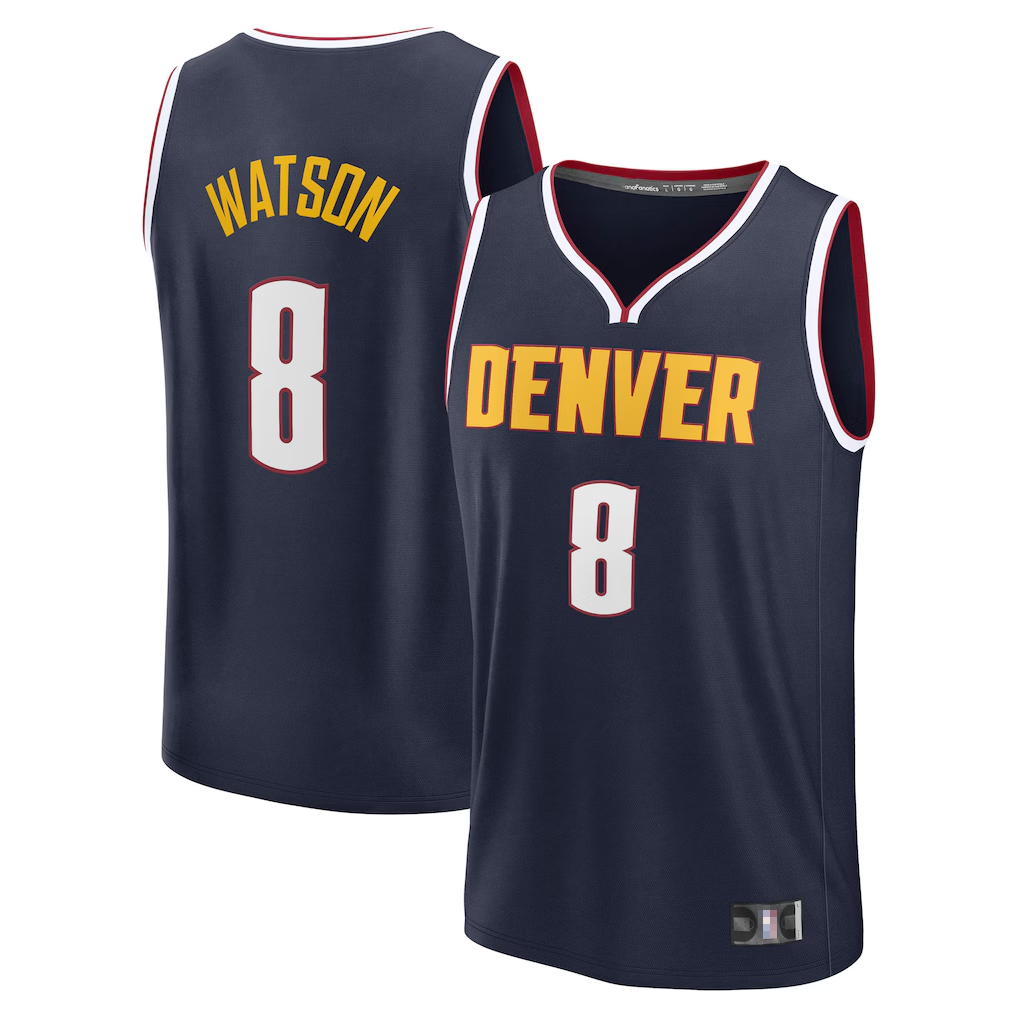 Kdoa D.Nuggets #8 Peyton Watson Navy Fast Break Replica Player Jerseys - Icon Edition