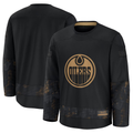 Kdoa E.Oilers Black 2024 Military Appreciation Practice Jerseys
