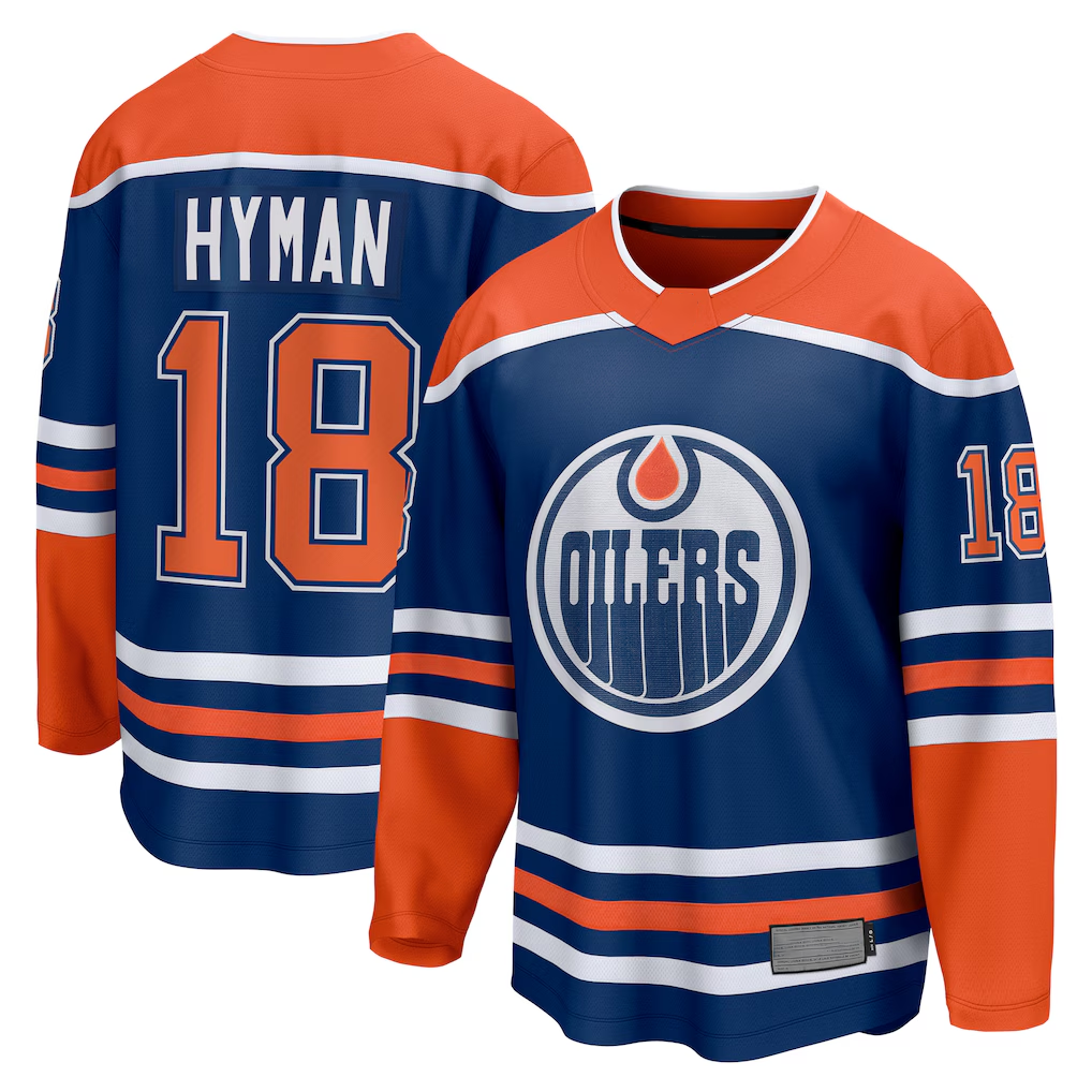 Kdoa E.Oilers #18 Zach Hyman Royal Home Breakaway Player Jerseys