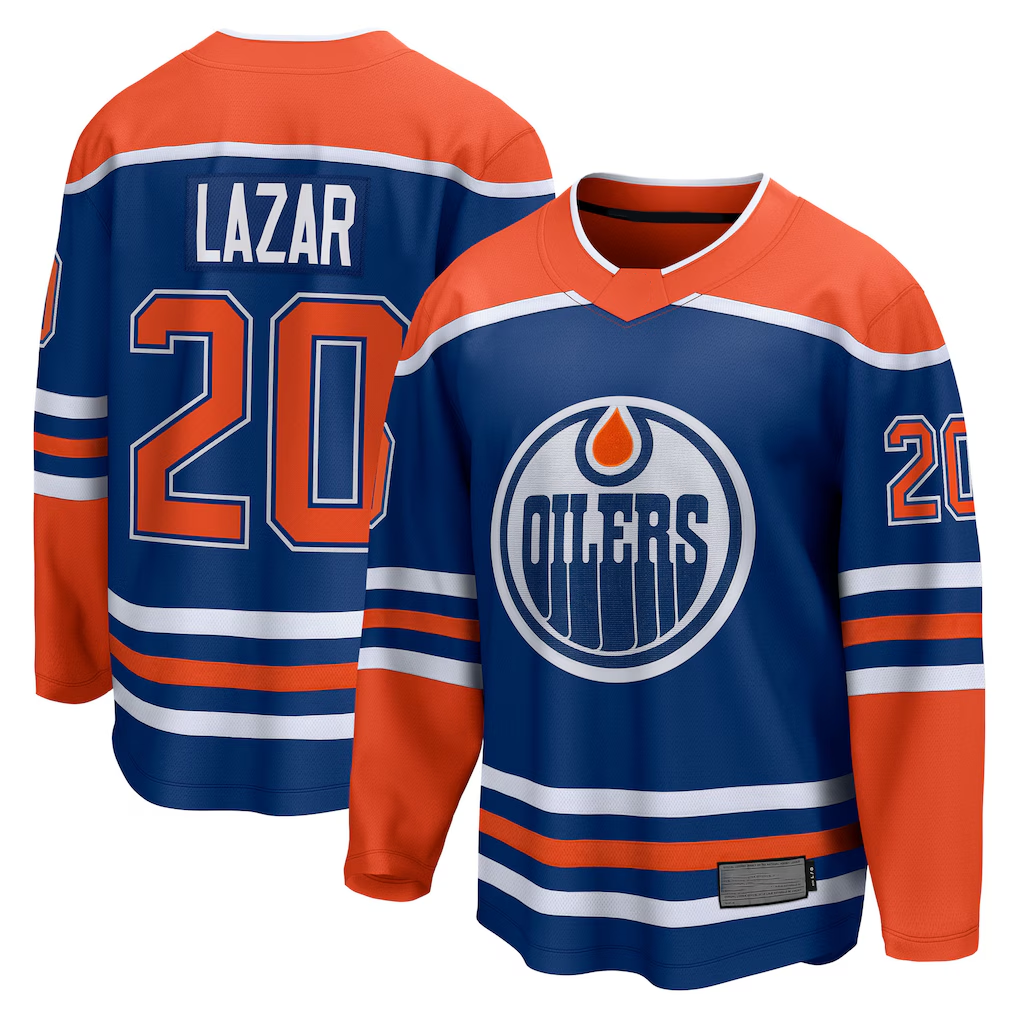Kdoa E.Oilers #20 Curtis Lazar Royal Home Breakaway Jerseys