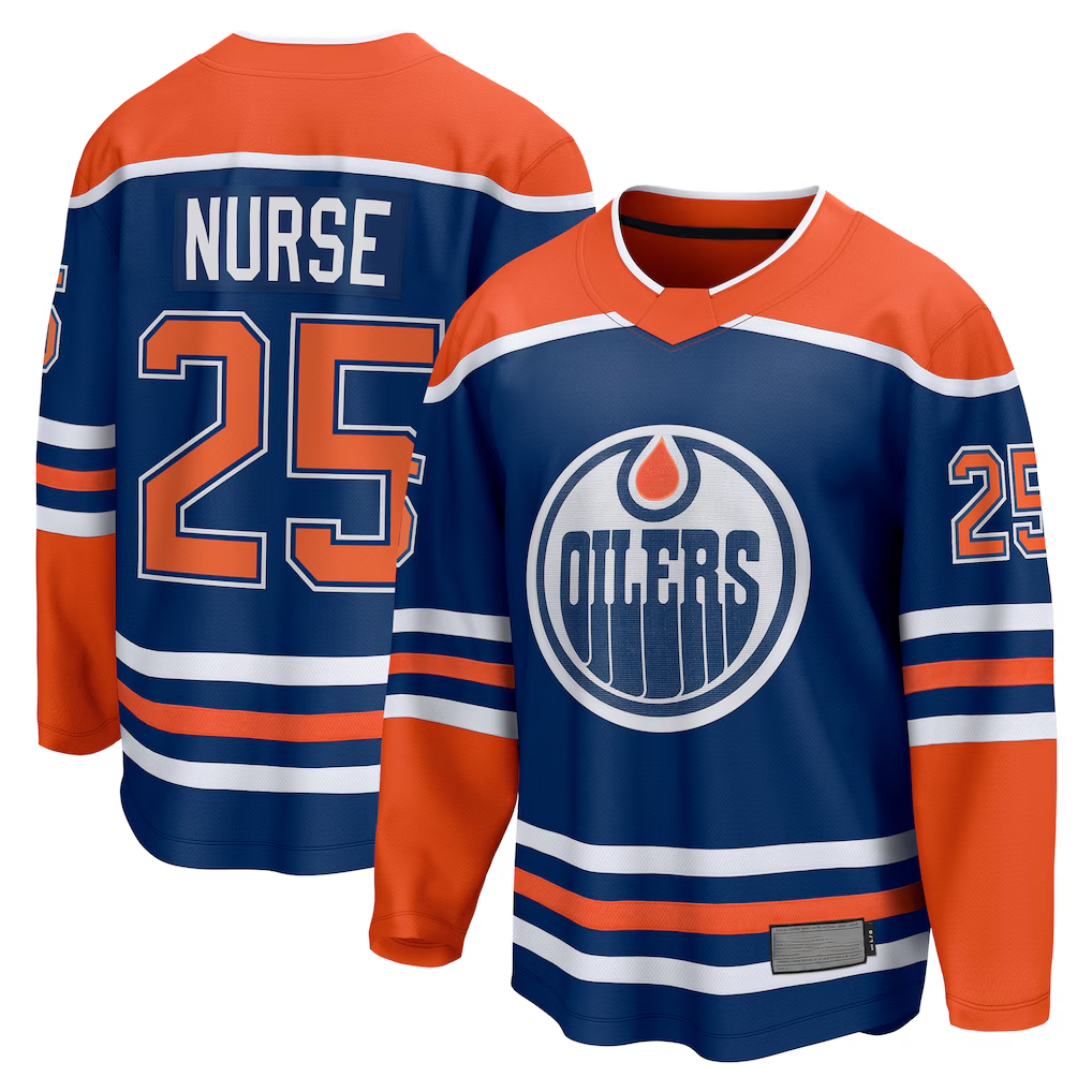 Kdoa E.Oilers #25 Darnell Nurse Royal Home Breakaway Player Jerseys