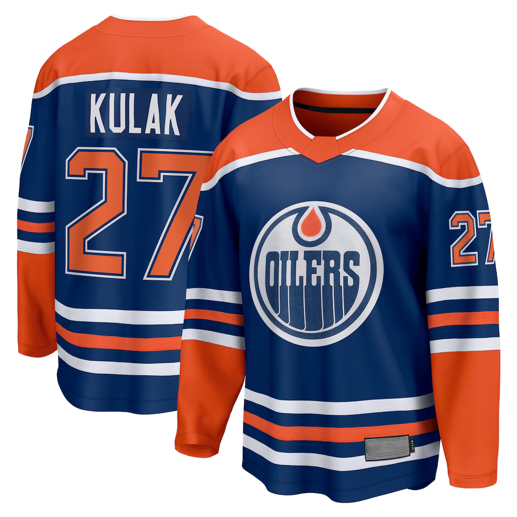 Kdoa E.Oilers #27 Brett Kulak Royal Home Breakaway Player Jerseys