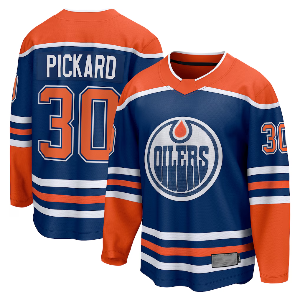 Kdoa E.Oilers #30 Calvin Pickard Royal Home Premier Breakaway Player Jerseys