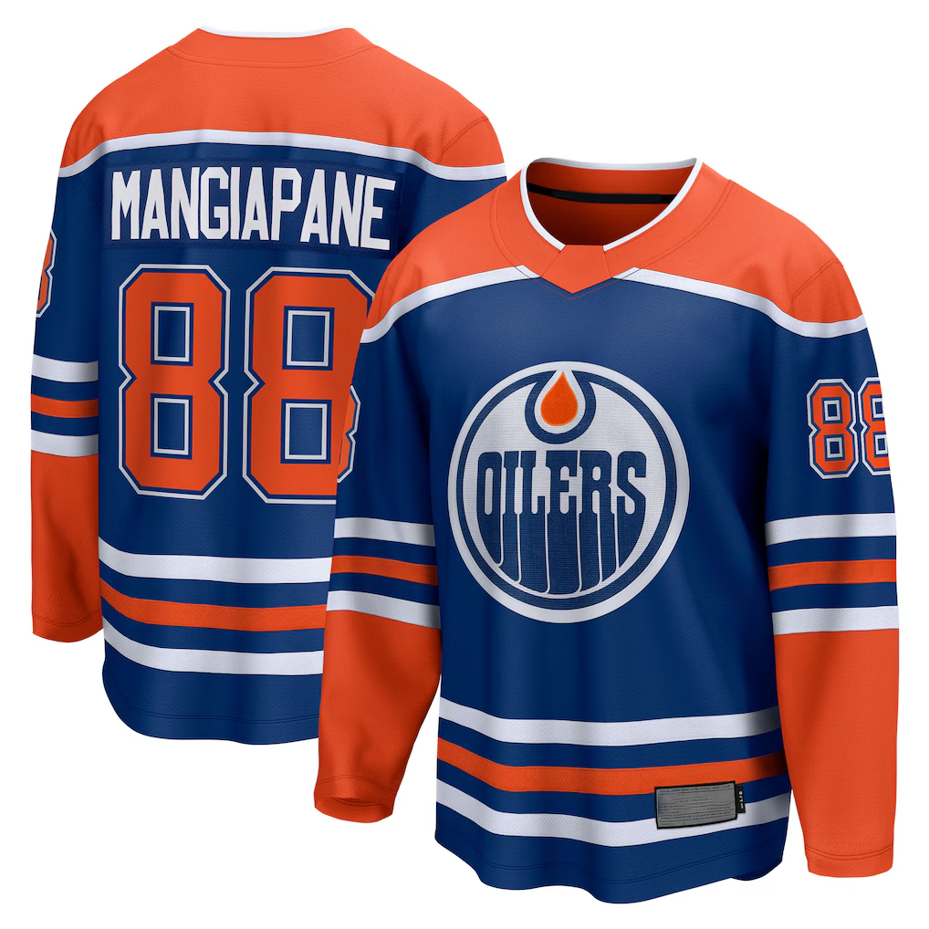 Kdoa E.Oilers #88 Andrew Mangiapane Royal Home Breakaway Jerseys
