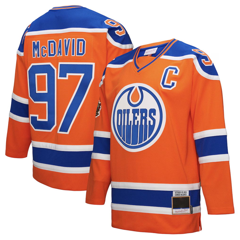 Kdoa E.Oilers #97 Connor McDavid Mitchell & Ness Orange Power Play Jerseys