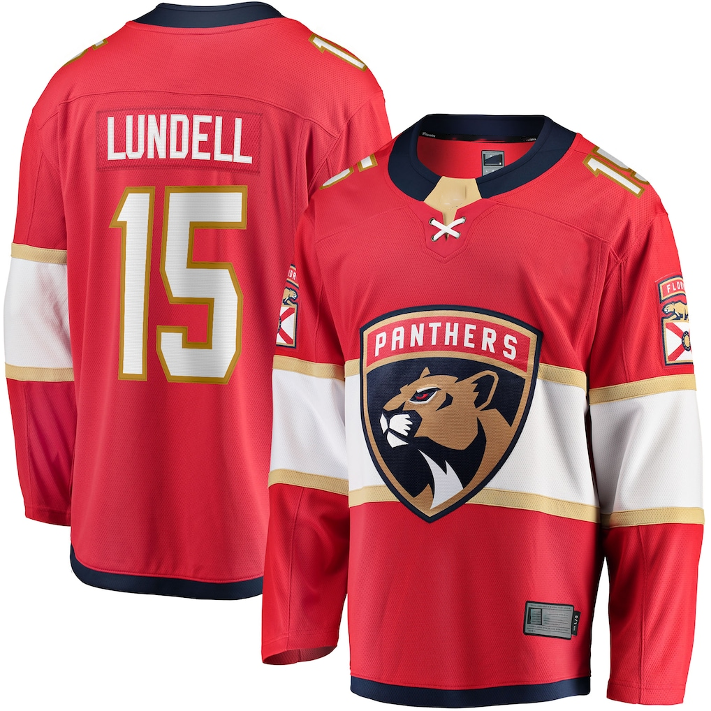 Kdoa F.Panthers F.Panthers #15 Anton Lundell Red Home Breakaway Player Jerseys