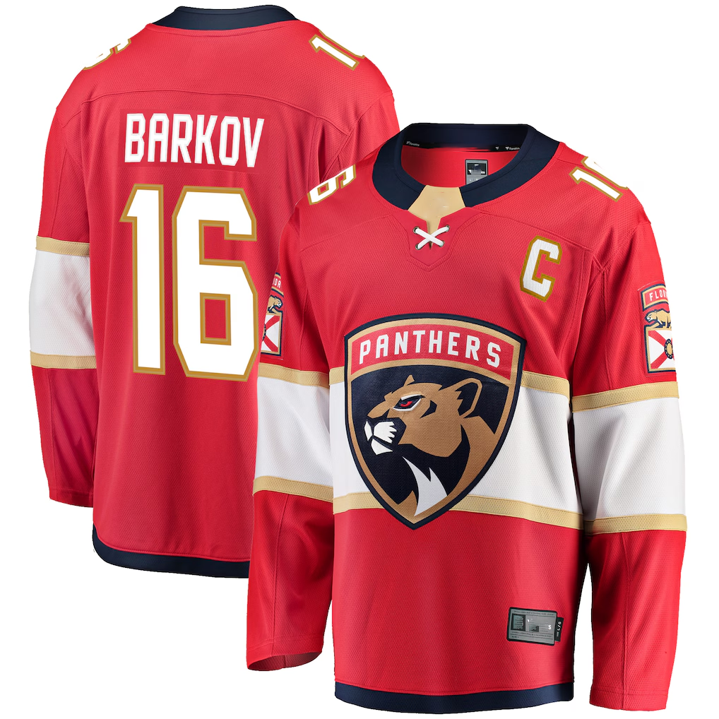 Kdoa F.Panthers #16 Aleksander Barkov Red Captain Patch Home Breakaway Jerseys