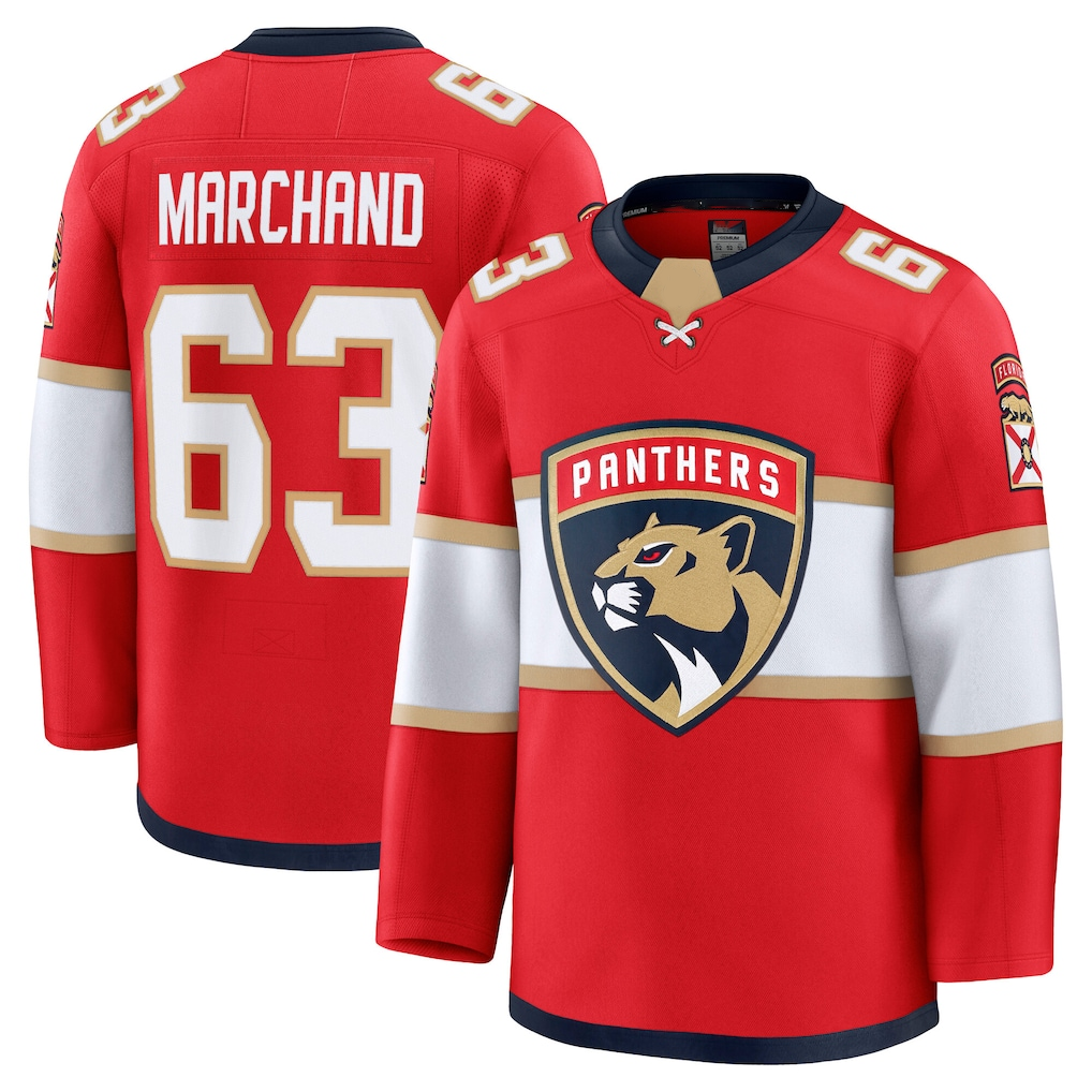 Kdoa F.Panthers #63 Brad Marchand Red Home Premium Jerseys