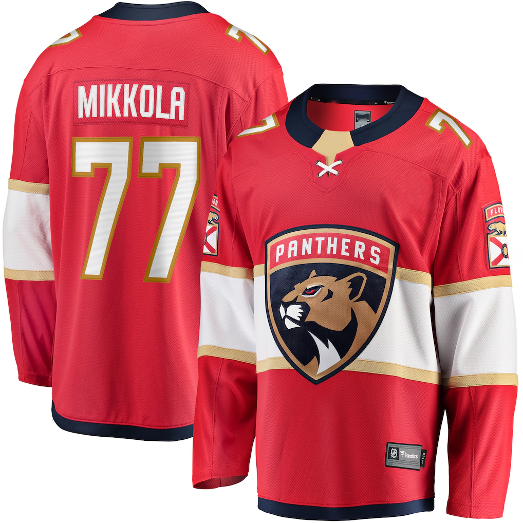 Kdoa F.Panthers #77 Niko Mikkola Red Premier Breakaway Player Jerseys