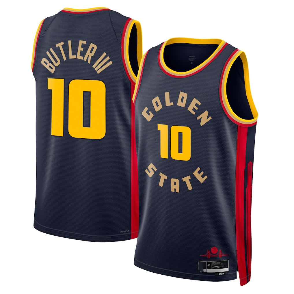 Kdoa G.State Warriors #10 Jimmy Butler III Navy Swingman Jerseys - City Edition