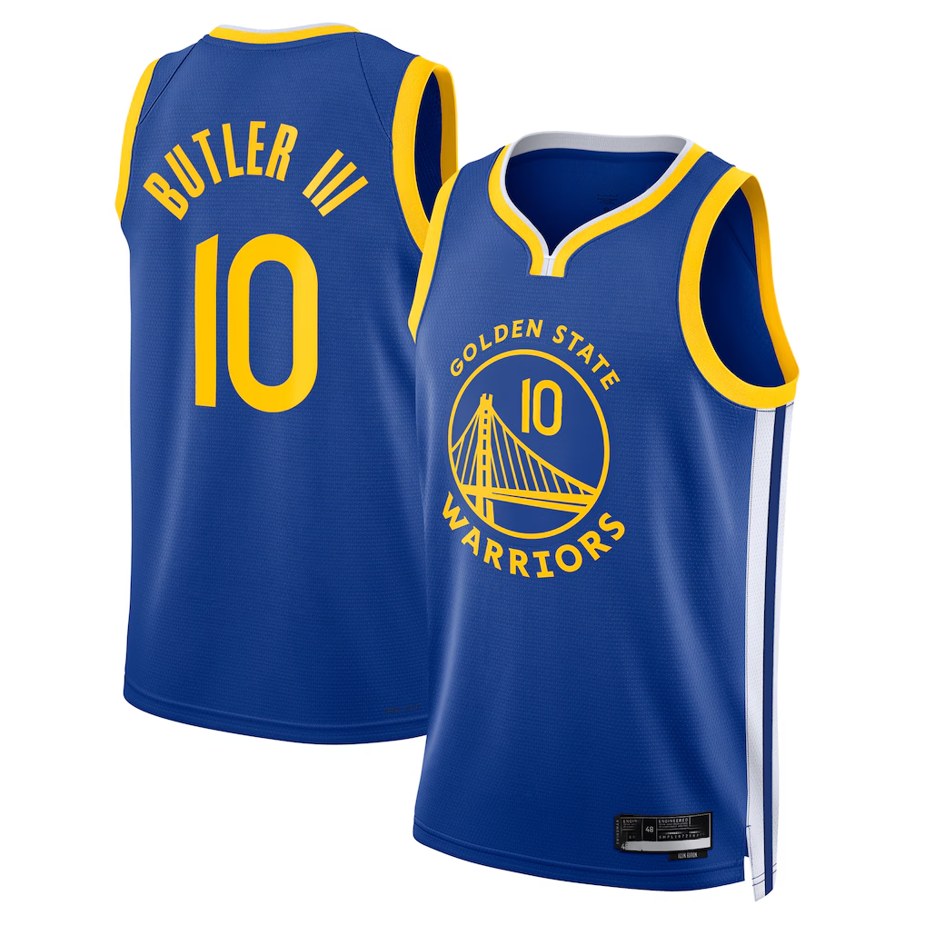 Kdoa G.State Warriors #10 Jimmy Butler III Royal Swingman Jerseys - Icon Edition