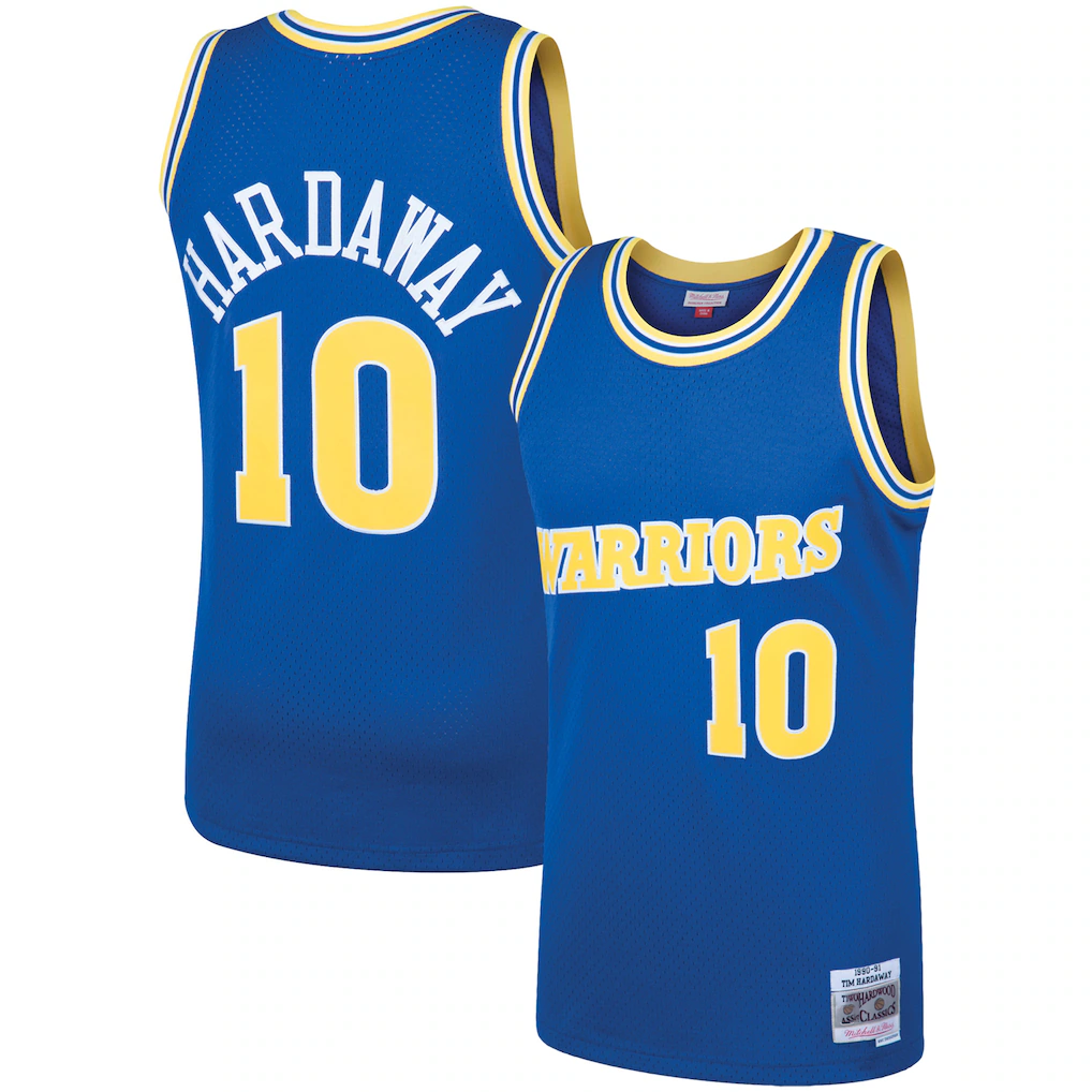 Kdoa G.State Warriors #10 Tim Hardaway Mitchell & Ness Royal 199091 Hardwood Classics Swingman Jerseys