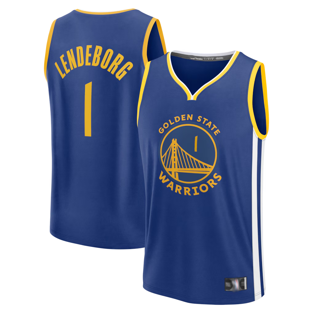 Kdoa G.State Warriors #1 Yaxel Lendeborg Royal 2026  Draft First Round Pick Fast Break Jerseys - Icon Edition