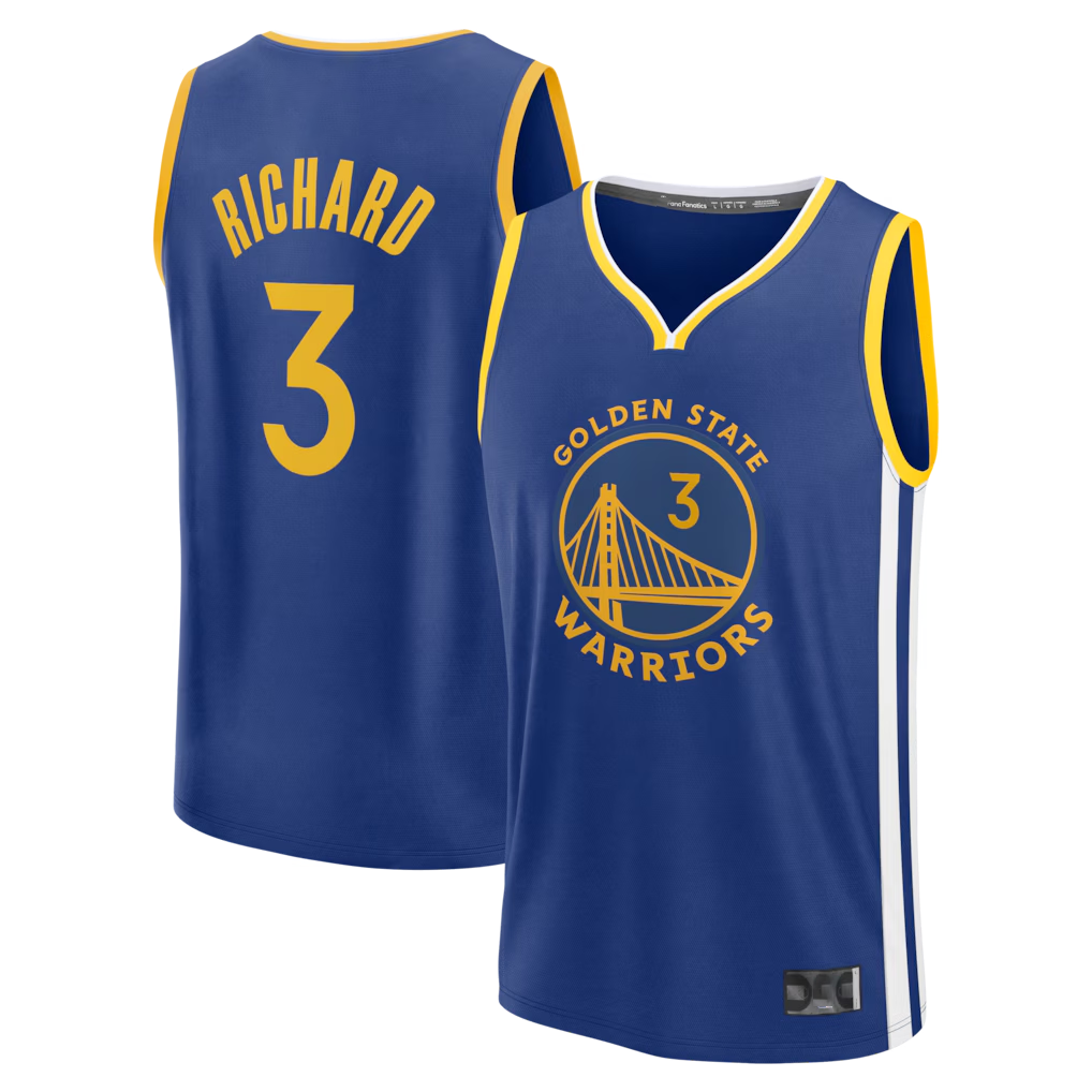 Kdoa G.State Warriors #3 Will Richard Blue Fast Break Replica Jerseys - Icon Edition