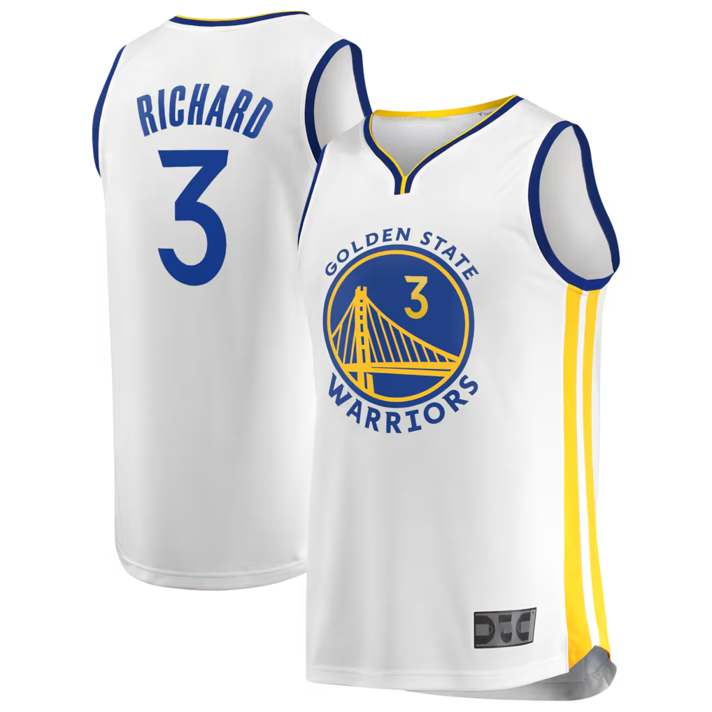 Kdoa G.State Warriors #3 Will Richard White Fast Break Replica Player Jerseys - Association Edition
