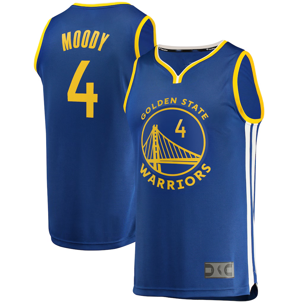 Kdoa G.State Warriors #4 Moses Moody Royal Fast Break Replica Jerseys - Icon Edition