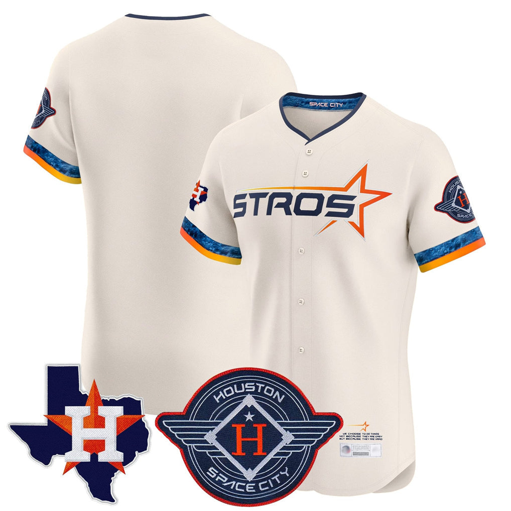 Kdoa H.Astros Cream City Connect Texas Patch Vapor Premier Blank Player Limited Elite Home Stitched Jerseys