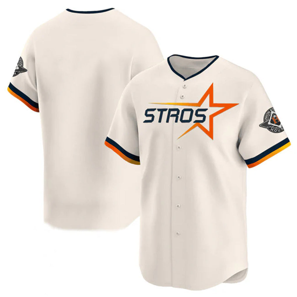 Kdoa H.Astros Cream Limited Home Blank Player Stitched Jerseys