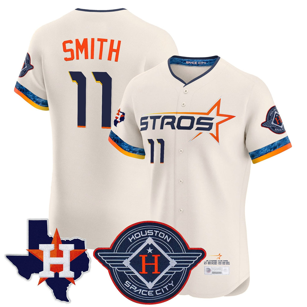 Kdoa H.Astros #11 Cam Smith Player Cream City Connect Texas Patch Vapor Premier Limited Elite Home Stitched Jerseys