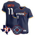 Kdoa H.Astros #11 Cam Smith Player Navy City Connect Texas Patch Vapor Premier Limited Elite Home Stitched Jerseys