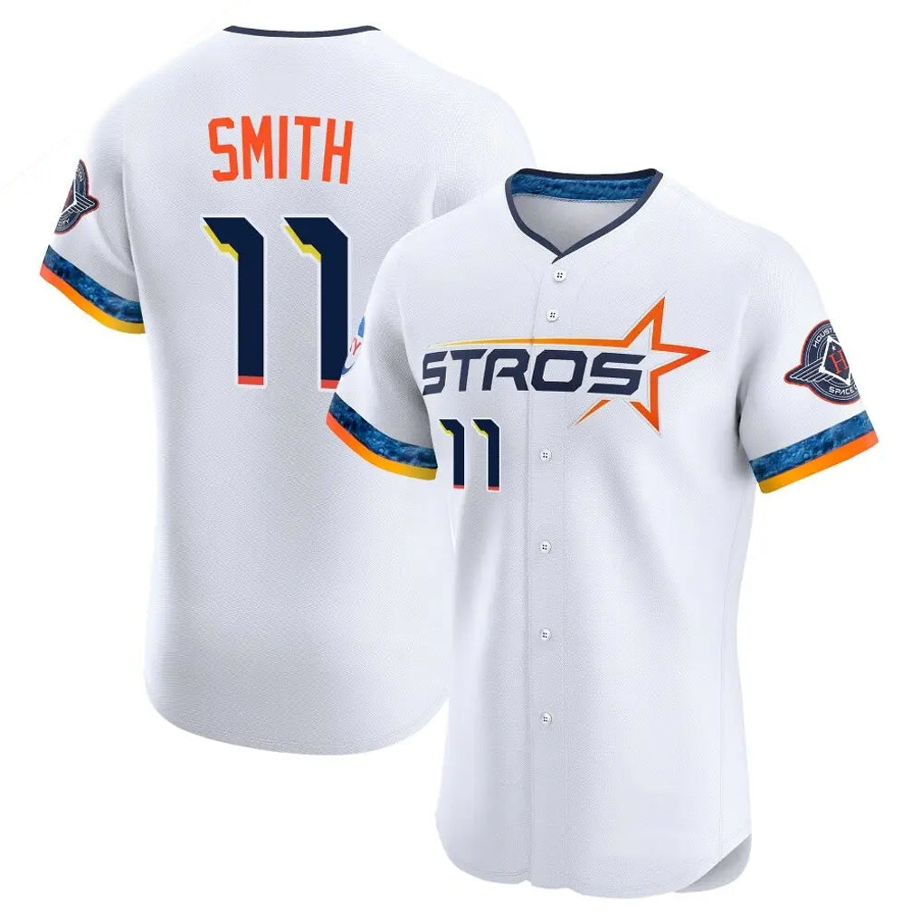 Kdoa H.Astros #11 Cam Smith Player White City Connect Limited Elite Home Stitched Jerseys