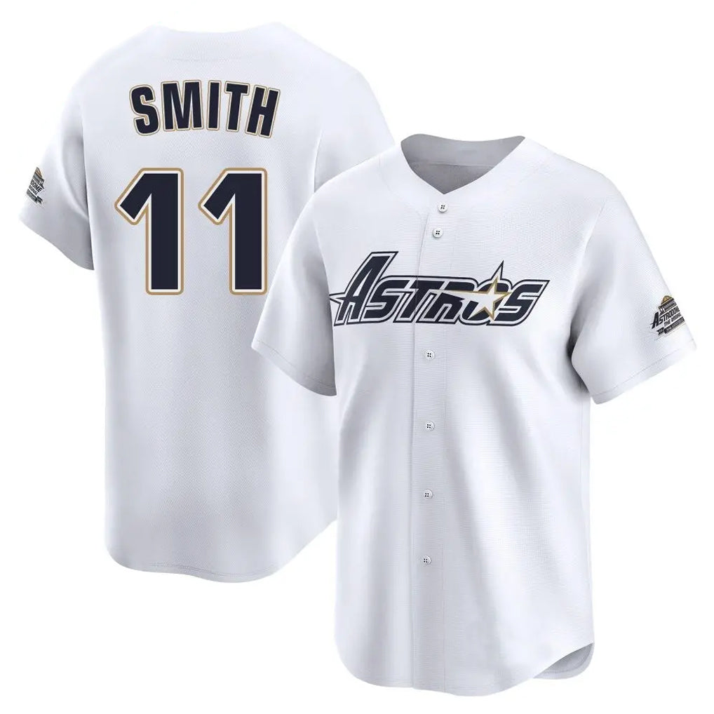Kdoa H.Astros #11 Cam Smith Player White Throwback Cooperstown Collection Limited Stitched Jerseys